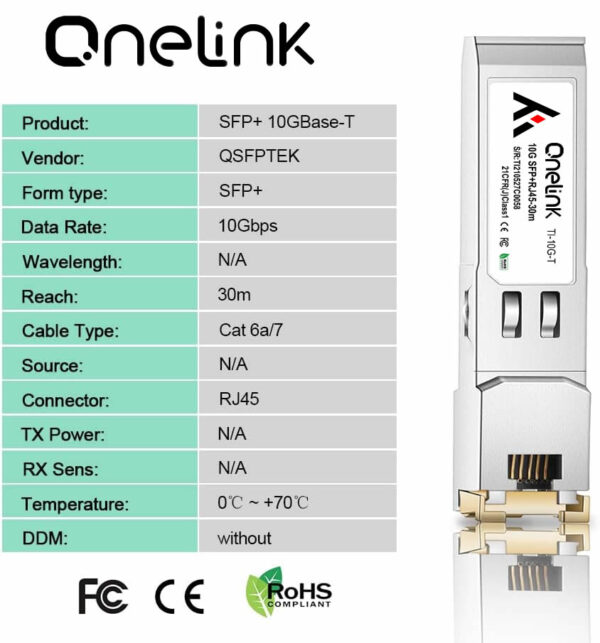 10GBASE-T SFP+ to RJ45 Transceiver - Image 3