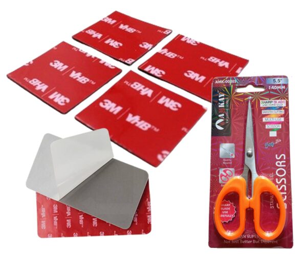 Double Sided Acrylic VHB Pad Tape Heavy Duty 4pcs 3in x 3in