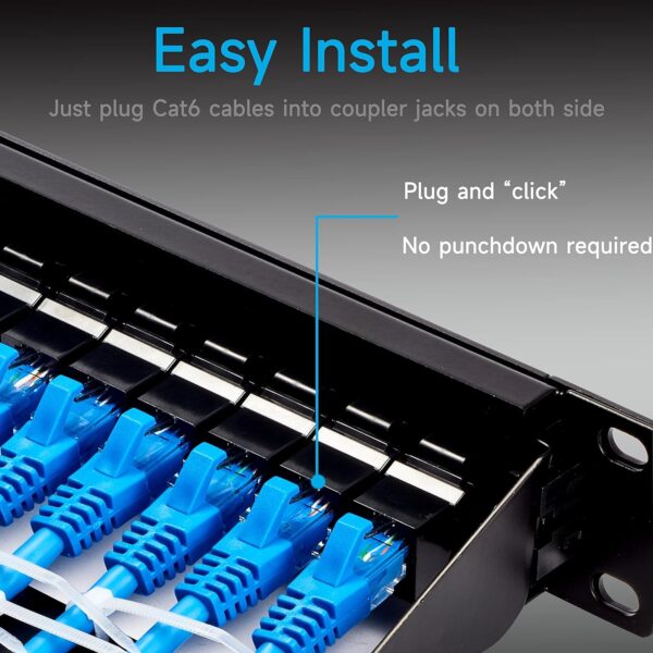 OneLink 24port STP Patch Panel Loaded Cat6UTP Coupler 24pc - Image 5