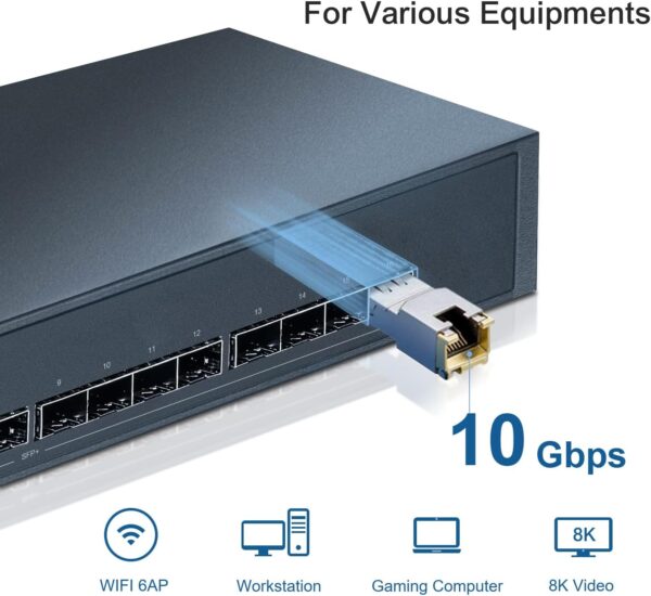 10GBASE-T SFP+ to RJ45 Transceiver