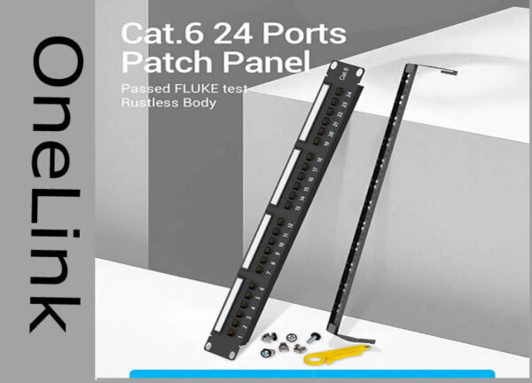 OneLink 24port STP Patch Panel Loaded Cat6UTP Coupler 24pc