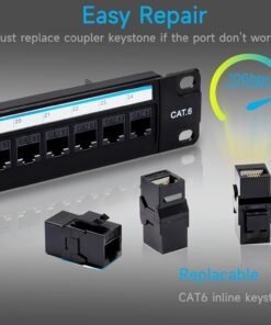 OneLink 24port STP Patch Panel Loaded Cat6UTP Coupler 24pc