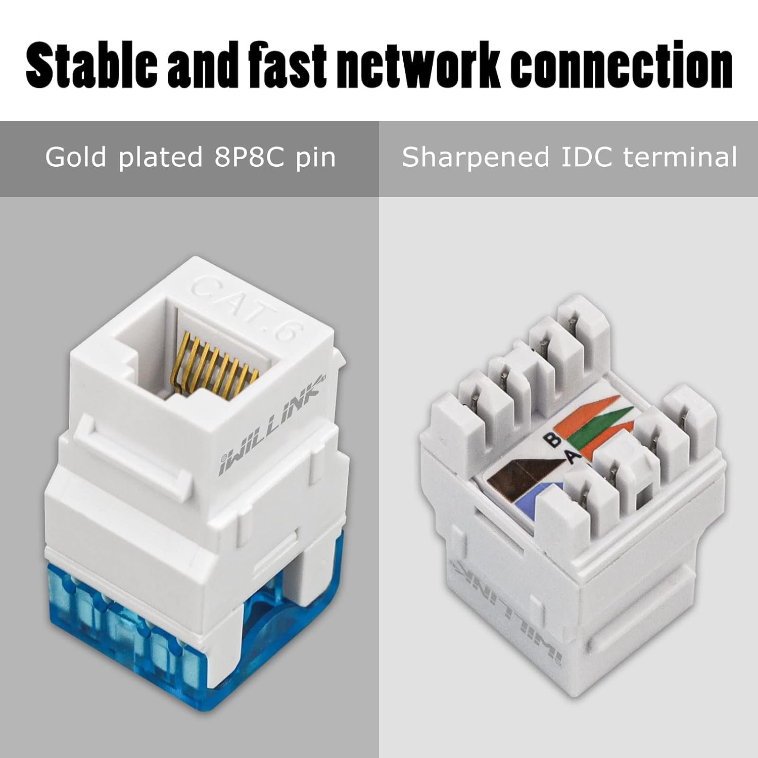 CAT6 Keystone Jack 180deg (10Pc) - Image 5
